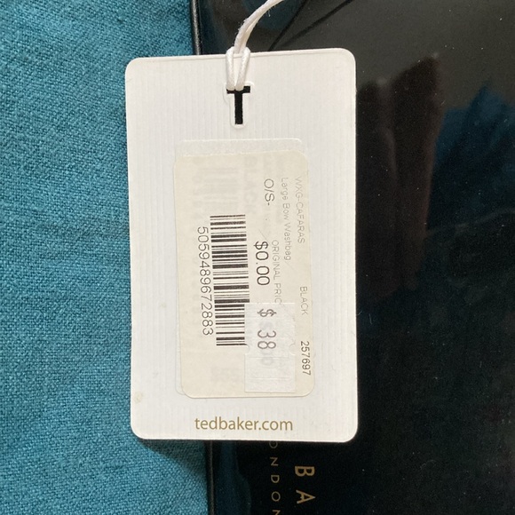 Ted Baker Black Cosmetic Bag with White Bow - Picture 3 of 5